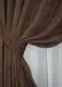 Комплект готовых штор из ткани лён. Цвет коричневый. Код 1389ш