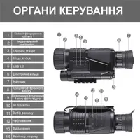 Монокуляр нічного бачення до 200 метрів з 5Х зумом та відео фото записом Suntek NV-300