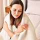 Плед покрывало на кровать Adina 180х200 см IDEIA натуральное хлопок беж
