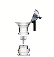 Гейзерная кофеварка 150 мл Alessi Pulcina на 3 чашки с черной ручкой