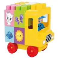 Конструктор Школьный Автобус Pilsan, 28 элементов, человечки. Multicolor (153318)