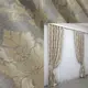 Комплект готовых шторы из ткани лен, коллекция "Корона Мария". Цвет темно-серый с золотистым. Код 1265ш 2шт.(2,5х2,7м.)