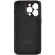 Cиликоновый чехол для iPhone 14 Pro - Full Camera с микрофиброй (Лого), Black