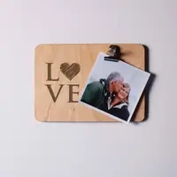 Доска для фото с зажимом "LOVE", Бежевый, английский