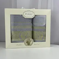 Набір махрових рушників для обличчя та лазневе Purry Cleopatra 6404 фіолетове 2 шт 50х90 см 70х140 см