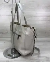 Жіноча сумка Дарина з шипами срібло