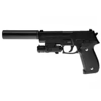 Іграшковий пістолет Sig Sauer P226" з глушником Galaxy G26A Метал, чорний