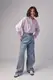 Женская рубашка в стиле oversize в полоску - розовый цвет, S/M