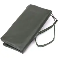 Зручний гаманець для жінок з ременем з натуральної шкіри ST Leather 23104 Зелений