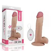 Реалистичный вибратор с  присоской 9" The Ultra Soft Dude, Flesh Vibratin