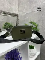 Хакі - фурн.срібло - стильний каркасний елегантний клатч на одне відділення з двома блискавками (0490)
