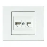 Розетка Horoz компьютерная двойная (CAT6) белая OVIVO GRANO