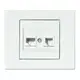 Розетка Horoz компьютерная двойная (CAT6) белая OVIVO GRANO