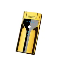 Зажигалка SUNROZ DK-308 портативная электронная аккумуляторная USB зажигалка злотистой