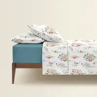 Семейное постельное белье с простыней на резинке SUMMER BOUQUET CS3