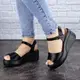 Женские босоножки на танкетке Fashion Zeus 1862 40 размер 25,5 см Черный