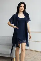 Комплект вискозный с кружевом короткий Кс1210н Синий