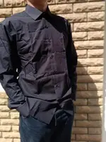 Мужские однотонные рубашки,Турция 3XL/52 Чорна