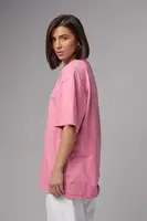 Футболка tie-dye с принтом Nirvana - розовый цвет, M