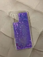 Силіконовий чохол для Samsung Galaxy A51 - Liquid hearts з блискітками, Фіолетовий