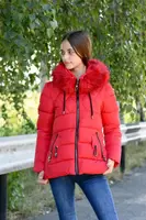 Куртка женская красная зимняя код П338