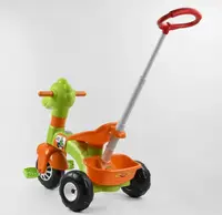 Велосипед триколісний Pilsan, з батьківською ручкою. Green and Orange (106564)