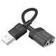 Переходник HOCO Spirit 2-in-1 transparent external sound card for earphones USB to 3.5mm LS37 |15cm, DAC|