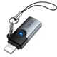 Переходник HOCO Victory iP male to Type-C female adapter UA46A  |OTG, LED|