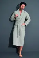 Турецкий Мужской Халат Nusa Хлопок 22670 - Серый 4XL