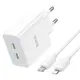 Адаптер сетевой HOCO Type-C to Lightning Cable Leader dual port(2C) charger C108A |2Type-C, 35W/3A, PD/QC|