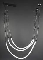 Люстра светодиодная подвесная LED светильник для квартиры на потолок лэд 27250 Черный 50-130х80х80 см.