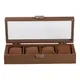 Шкатулка для часов 31×12×7,5 см, деревянная 4 отсека коричневая HP-5-13