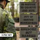 Набор шевронов 3 шт с липучкой Про мужа хаки 5х8 см, забавные нашивки вышивки патчи шеврон