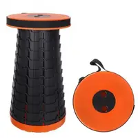 Складаний туристичний стілець 47 см Telescopic stool для пікніка туризму риболовлі похідний табурет Жовтогарячий