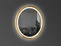 Perfection Slim Дзеркало з підсвіткою LED дуб натуральний 850мм (аурна, фронтальна, сенсорна (1 сорт)