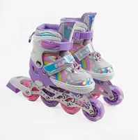 Роликовые коньки 203-М Best Roller колеса PU светятся. Violet (размер 34-38) (170010)