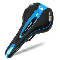 Седло West Biking 0801102 Black + Blue для горного велосипеда с отверстием