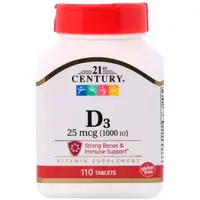 Витамины и минералы 21st Century Vitamin D3 25 mcg, 110 таблеток