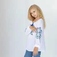 Вишиванка Moderika Незабудка біла з синьою вишивкою 98