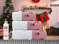 Набор полотенец новогодний La Maison c ароматом Miscandy Ekru (3 шт)