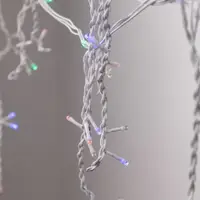 Гірлянда вулична світлодіодна 390 LED 20 метрів білий дріт бахрома 88 ниток Мультиколор