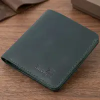 Небольшое винтажное кожаное портмоне Shvigel 16603 Зеленый