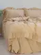 Постельное Белье Вареный Хлопок Limasso Exclusive Akdeniz Bej Бежевый двуспальный евро 200х220см