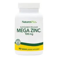 Витамины и минералы Natures Plus Mega Zinc 100 mg, 90 таблеток