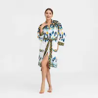 Халат жіночий з плюшевого велюру ексклюзивний Feather 18288 2XL-3XL
