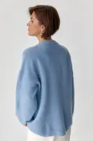 Жіночий вільний в'язаний джемпер - джинс колір, ONE SIZE