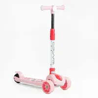 Самокат трехколесный Skyper, колеса PU 125 х 40 мм со светом, музыка, руль складной. Pink (153242)