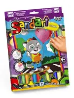 Фреска из цветного песка "Sandart" Котик