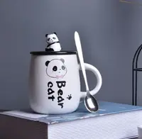 Кружка с крышкой и ложкой Панда Bear cat 5725 450 мл