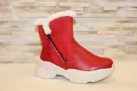 Сапоги женские красные зимние С985 38
